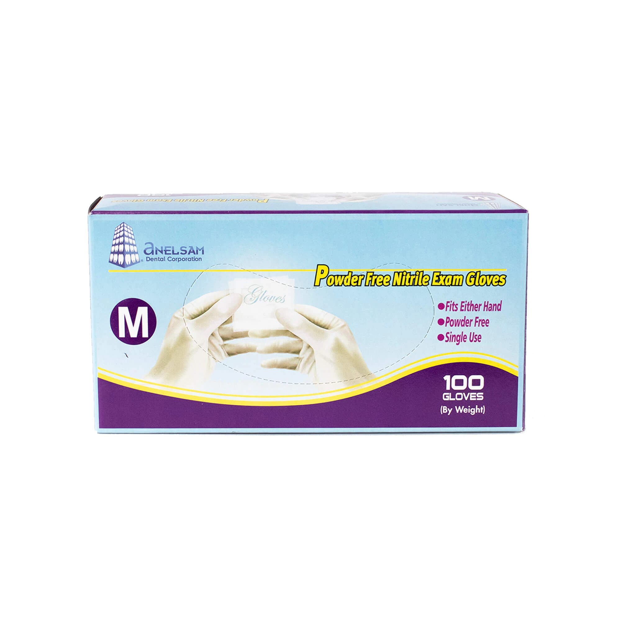 GUANTES MORADOS DE NITRILO (MEDIANOS) ANELSAM C/100