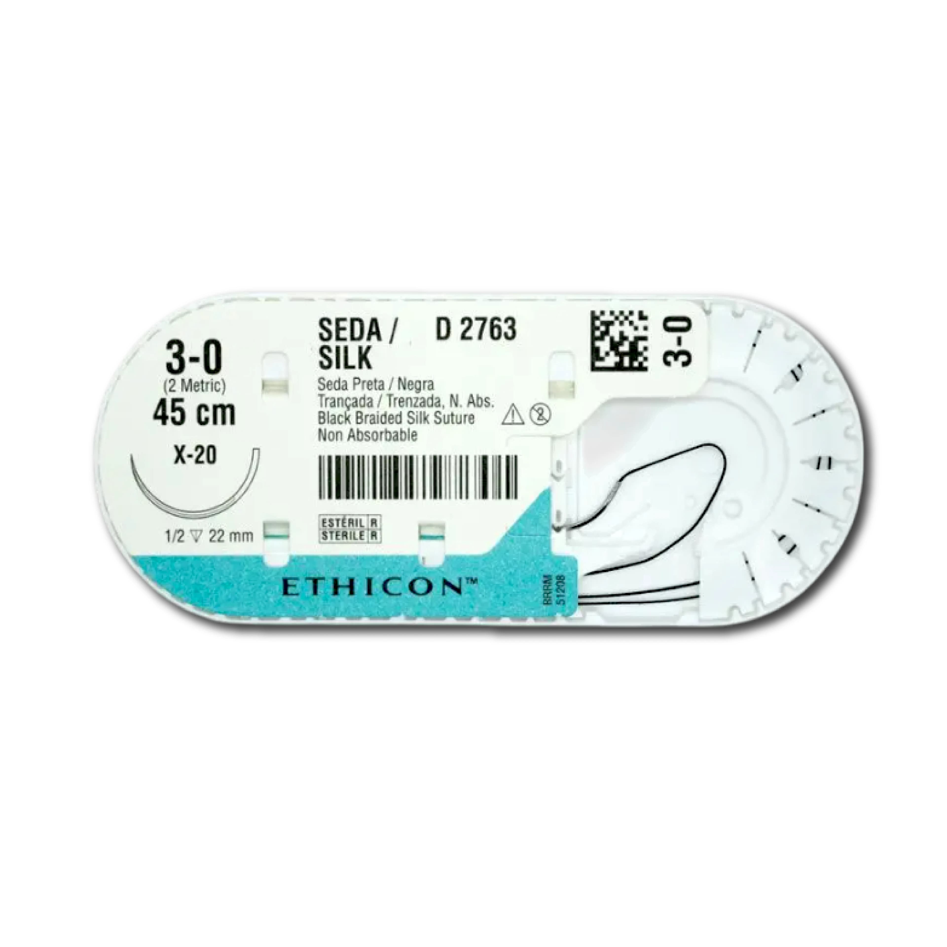 SUTURA 3-0 SEDA 45 X2.0 CM